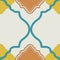 Yellow and blue color geometrical repeat indian mughal pattern