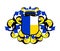 Yellow and blue crest