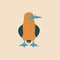 Yellow blue-footed booby hand drawn vector illustration. Funny isolated bird character in flat style for kids.