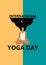 Yellow And Blue Minimalist International Yoga Day (Poster