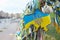 Yellow and blue ribbons symbolize the Ukrainian flag in honour of the Heroes of Territorial Defence