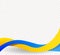 Yellow and blue ribbons, wavy ukrainian flag, Ukraine Independence Day. Decorative element for brochure, poster