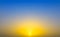 Yellow blue sky at sunset or sunrise. Ukrainian symbols