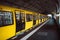Yellow blurred subway train in Berlin