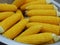 Yellow boiled corns in street food