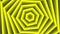 Yellow bold spin hexagon star simple flat geometric on dark grey black background loop. Starry hexagonal spinning radio waves