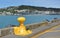 Yellow Bollard on Wellington Harbour Waterfront New Zealand