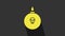 Yellow Bomb ready to explode icon isolated on grey background. 4K Video motion graphic animation