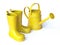 Yellow boots and watering can 3D