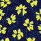 Yellow Botanical Floral Seamless Pattern Background