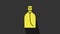 Yellow Bottle of liquid antibacterial soap with dispenser icon isolated on grey background. Disinfection, hygiene, skin