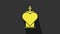 Yellow Bottle with love potion icon isolated on grey background. Valentines day symbol. 4K Video motion graphic