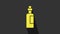 Yellow Bottle of olive oil icon isolated on grey background. Jug with olive oil icon. 4K Video motion graphic animation