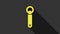 Yellow Bottle opener icon isolated on grey background. 4K Video motion graphic animation