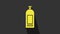 Yellow Bottle of shampoo icon isolated on grey background. 4K Video motion graphic animation