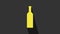 Yellow Bottle of wine icon isolated on grey background. 4K Video motion graphic animation