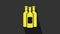 Yellow Bottles of wine icon isolated on grey background. 4K Video motion graphic animation