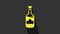 Yellow Bottles of wine icon isolated on grey background. 4K Video motion graphic animation