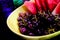 Yellow bowl of fruit for a festive gathering at home