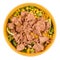 Yellow bowl tuna salad