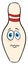 A yellow bowling pin vector or color illustration