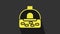 Yellow Brick stove icon isolated on grey background. Brick fireplace, masonry stove, stone oven icon.4K Video motion