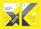 Yellow brochure cover design - X shape brochure front page layout - vector