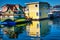 Yellow Brown Houseboats Victoria Canada