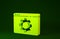 Yellow Browser setting icon isolated on green background. Adjusting, service, maintenance, repair, fixing. Minimalism