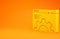 Yellow Browser setting icon isolated on orange background. Adjusting, service, maintenance, repair, fixing. 3d