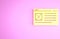 Yellow Browser window icon isolated on pink background. Minimalism concept. 3d illustration 3D render