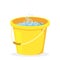 Yellow bucket with water