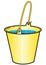 Yellow bucket with water