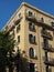 Yellow building frontage, Barcelona center, Spain