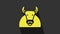 Yellow Bull icon isolated on grey background. Spanish fighting bull. 4K Video motion graphic animation