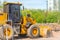 Yellow bulldozer with bucket, heavy Equipment Machine