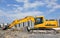 Yellow bulldozer at a construction site