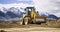 A Yellow Bulldozer Parked Roadside by a Soil Mound