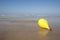 Yellow buoy at the beach