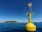 Yellow buoy on the ocean