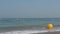 Yellow buoy at the shore, France, Brittany