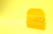 Yellow Burger icon isolated on yellow background. Hamburger icon. Cheeseburger sandwich sign. Fast food menu. Minimalism