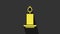 Yellow Burning candle icon isolated on grey background. Cylindrical candle stick with burning flame. 4K Video motion