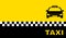 Yellow business card with taxi car