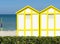 Yellow cabin beach in Rimini