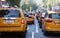 Yellow cabs on streets of Manhattan