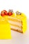 Yellow cake lemon dessert marzipan decoration