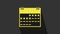 Yellow Calendar icon isolated on grey background. 4K Video motion graphic animation