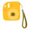 Yellow camera desigh element for greeting cards,banners.