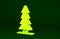 Yellow Canadian spruce icon isolated on green background. Forest spruce. Minimalism concept. 3d illustration 3D render